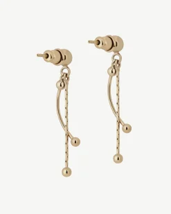 Crescent Drop Earrings - 22 Carat Gold Gilded