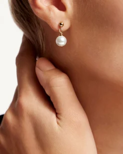 Lana Pearl Earrings - 24 Carat Gold Gilded