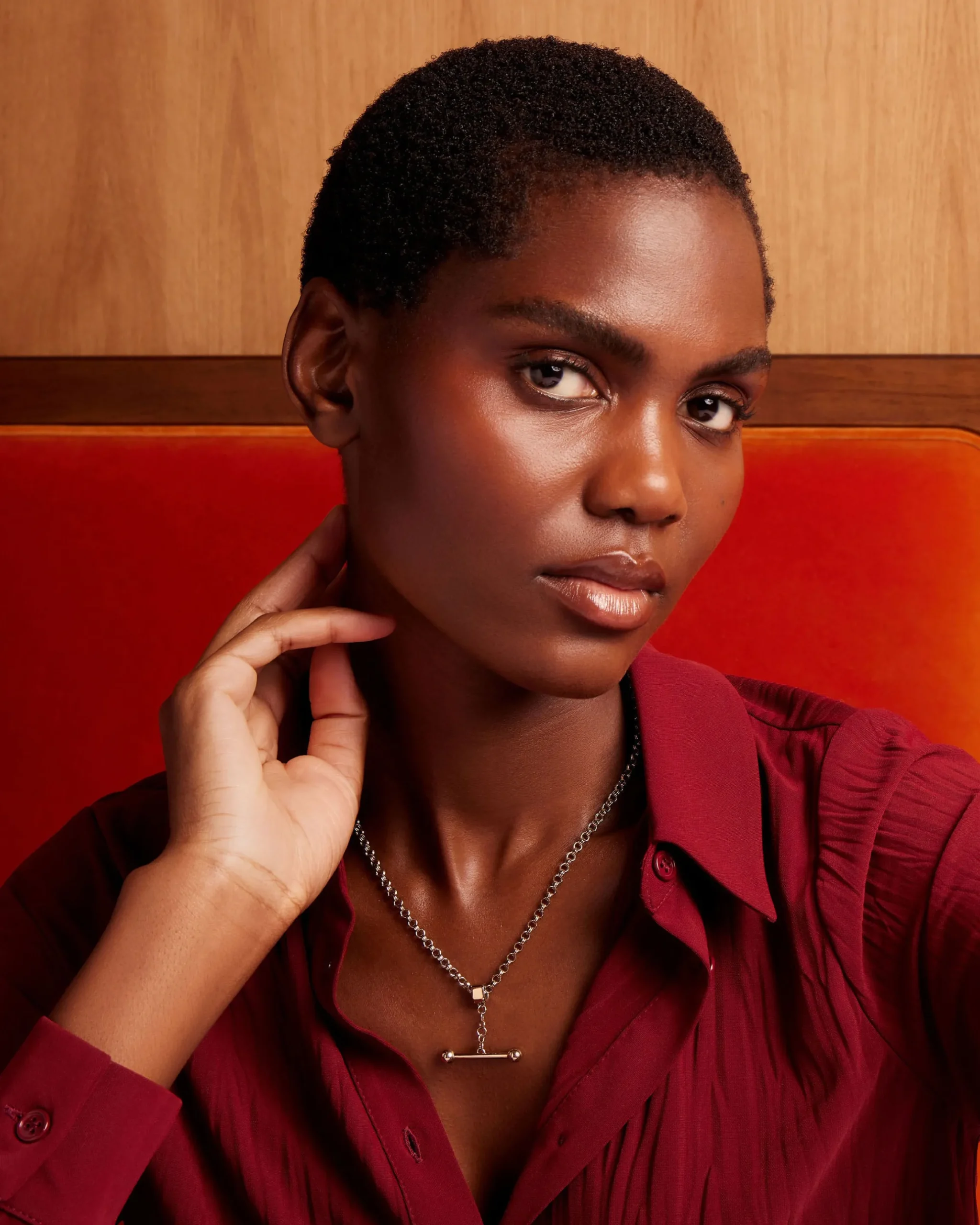 Mosaic Pendant Necklace - 22 Carat Gold Gilded