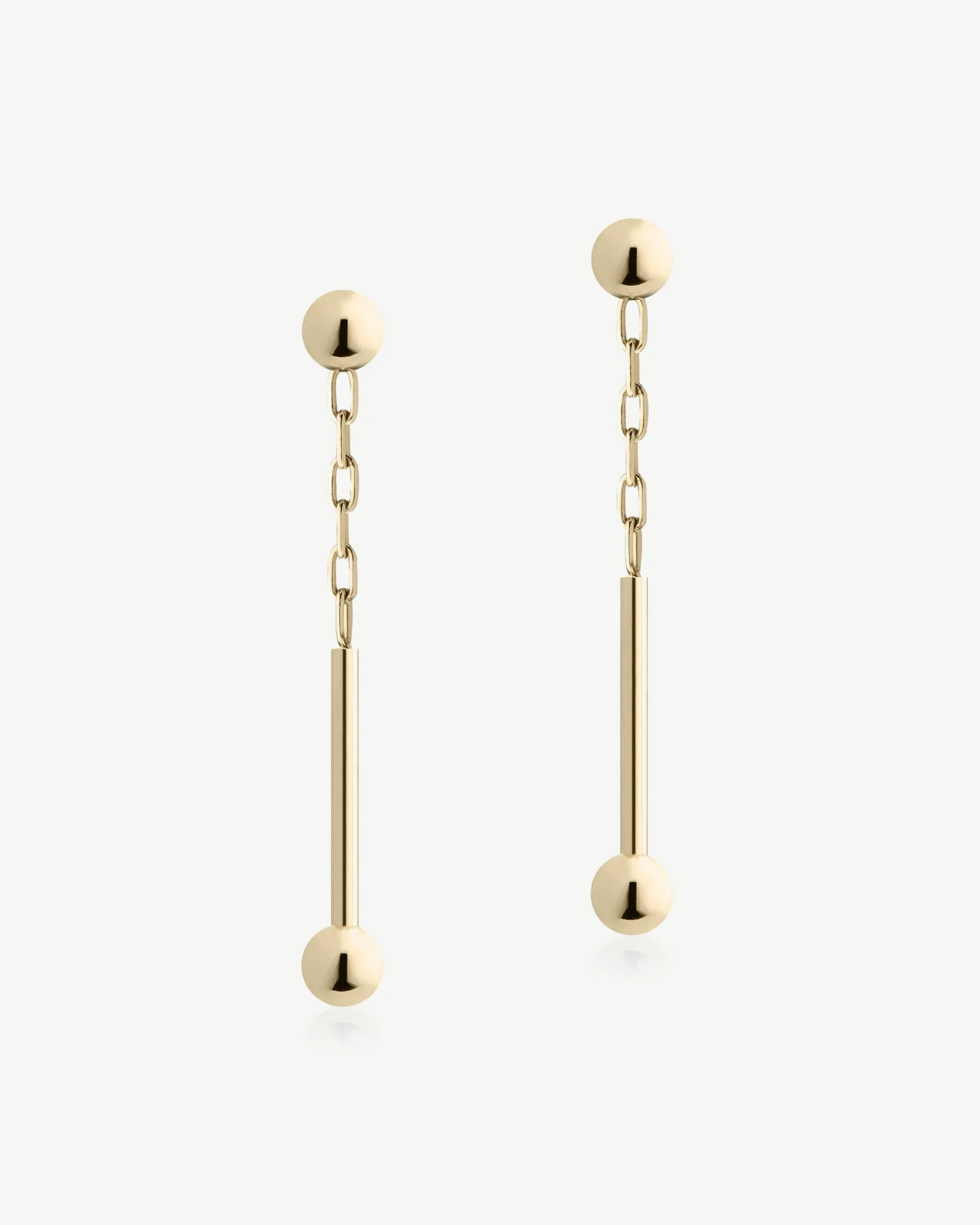 Music Bar Drop Earrings - 22 Carat Gold Gilded