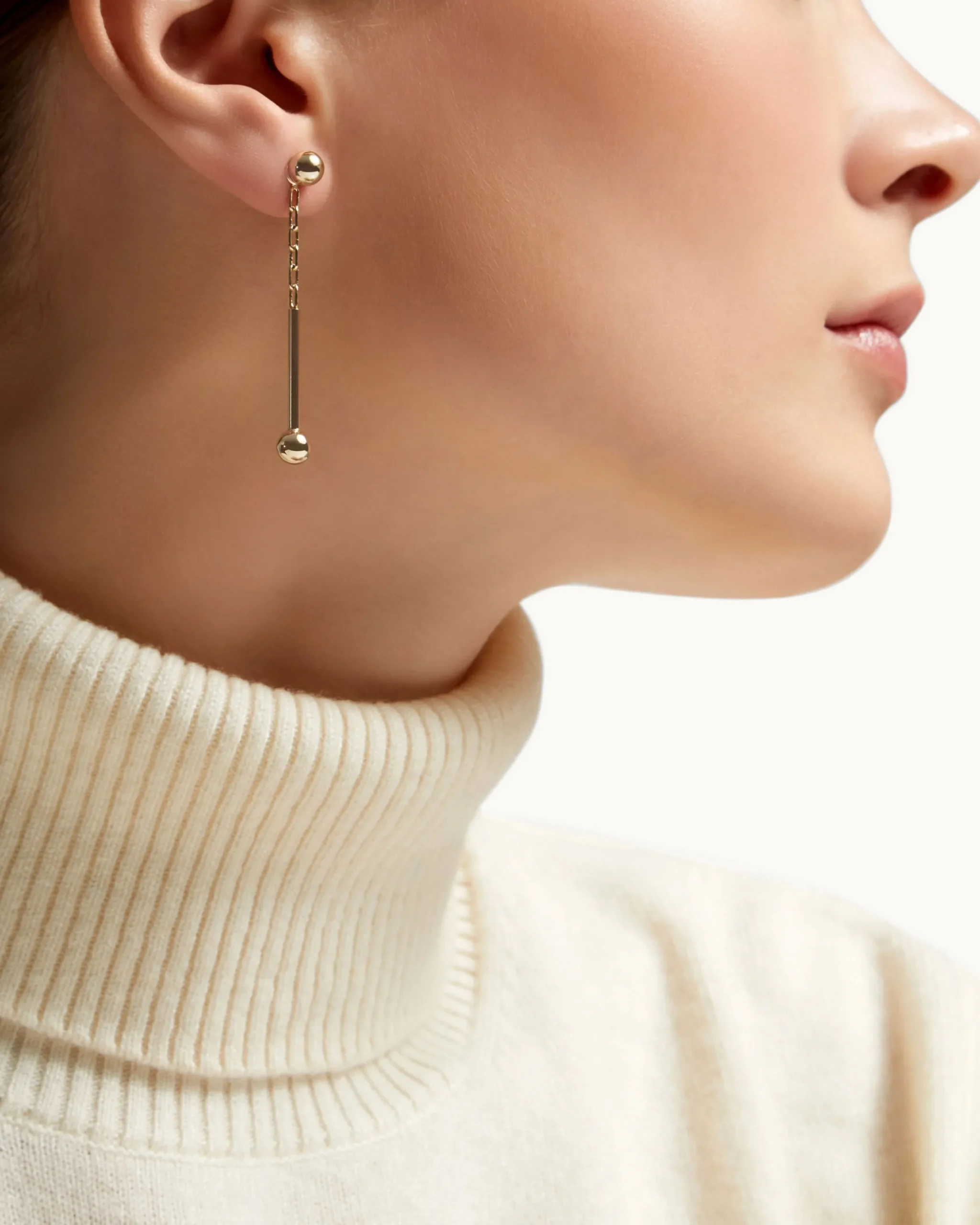 Music Bar Drop Earrings - 22 Carat Gold Gilded