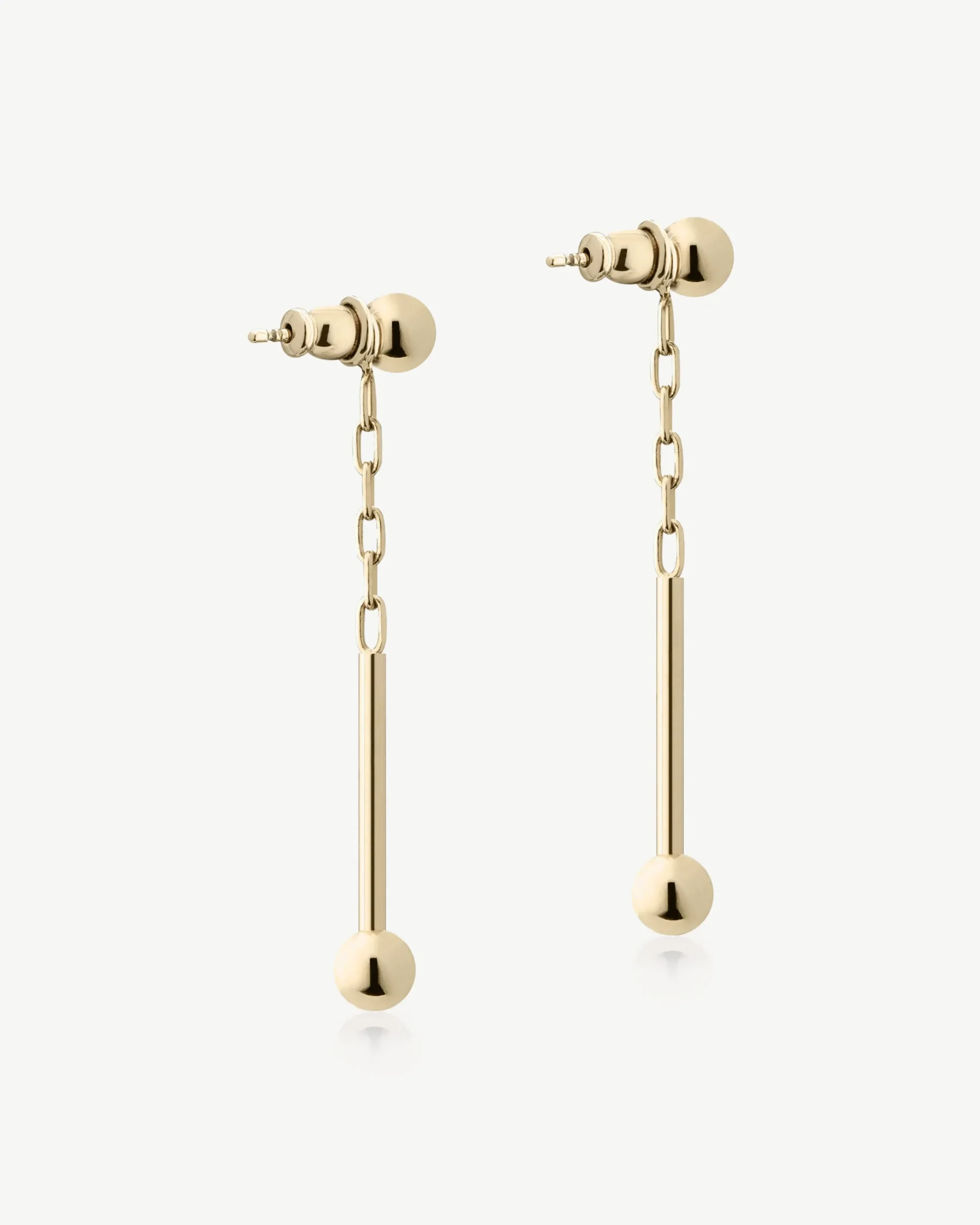 Music Bar Drop Earrings - 22 Carat Gold Gilded