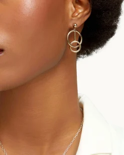 Music Bar Hoop Earrings - 22 Carat Gold Gilded
