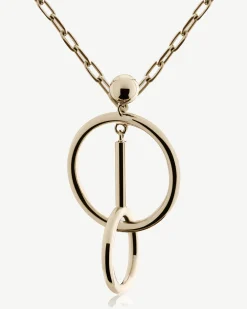 Music Bar Hoop Pendant - 22 Carat Gold Gilded