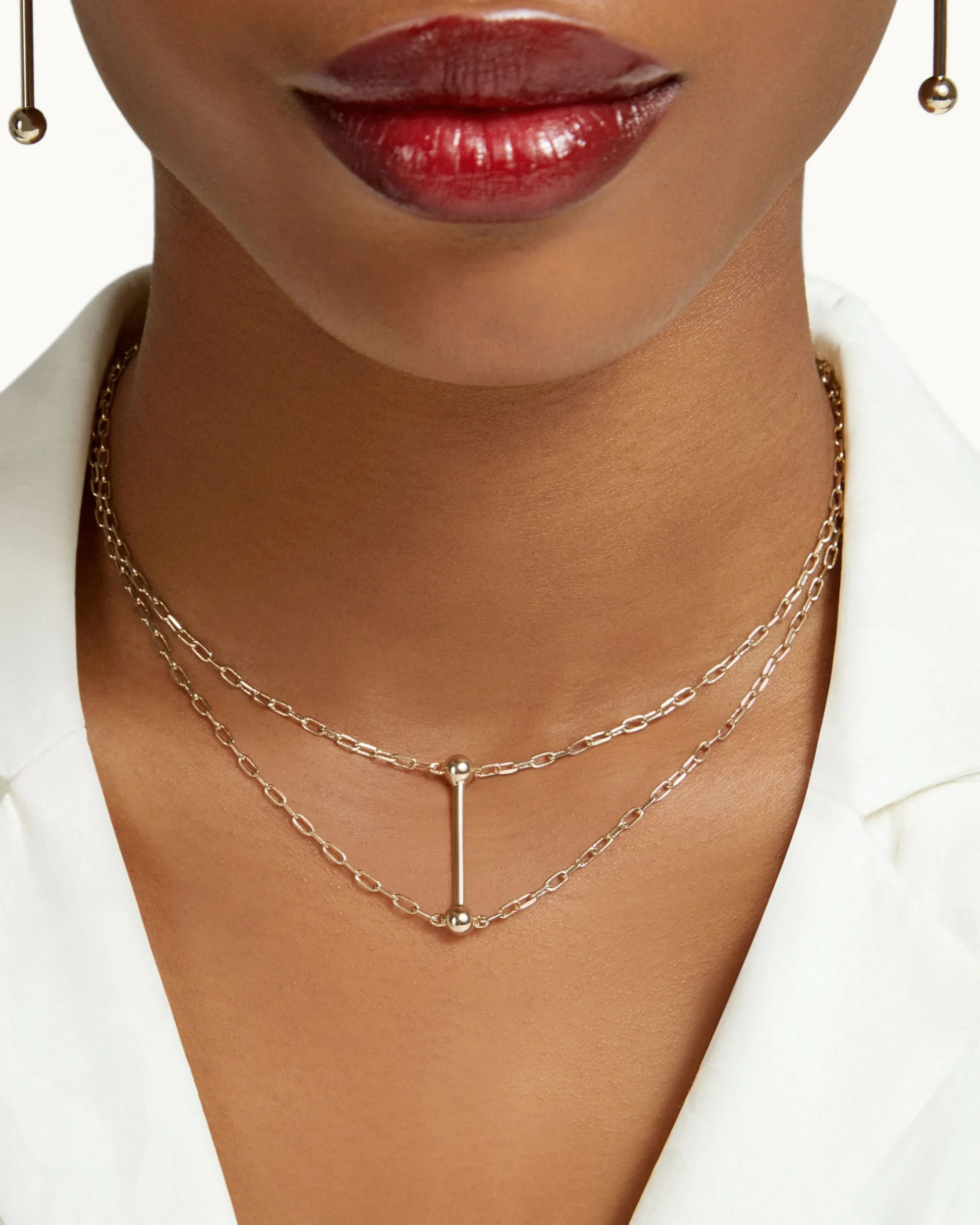 Music Bar Necklace - 22 Carat Gold Gilded