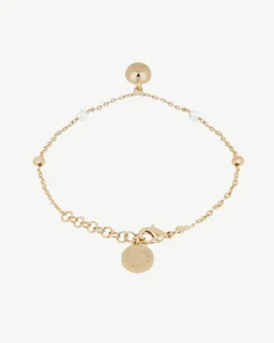 Pearl Chain Bracelet - 22 Carat Gold Gilded